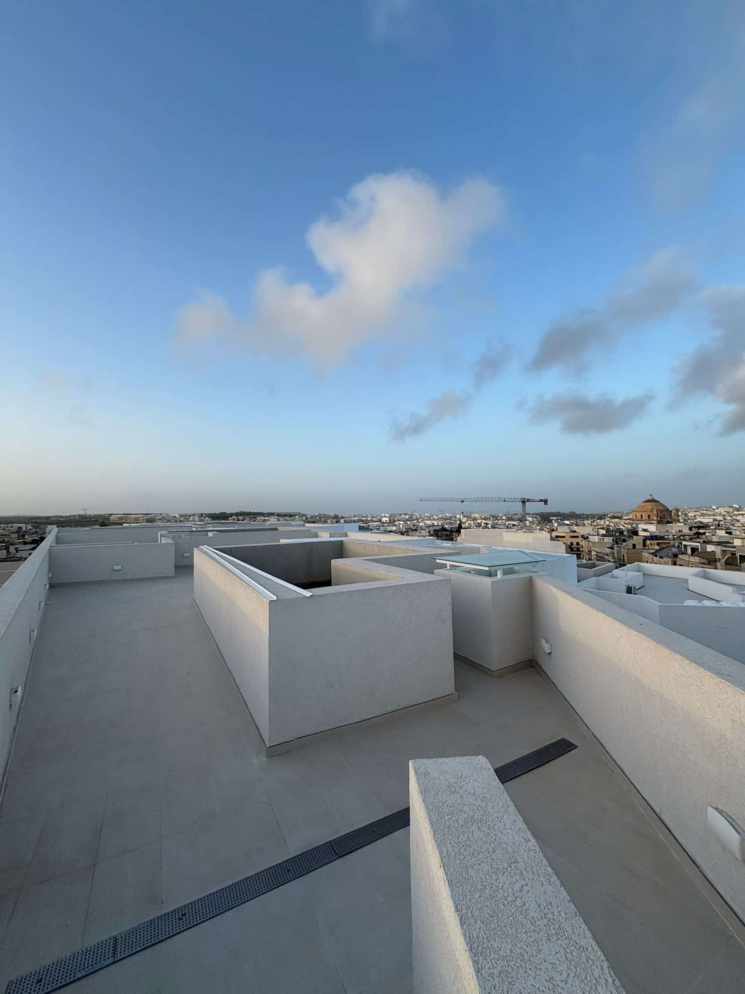 Terrace with views over Mosta from the GO07 penthouse